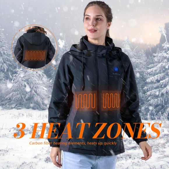 Electric Heated Jacket with Portable Power Bank IUREK Unisex Winter Outdoor - Picture 6 of 10